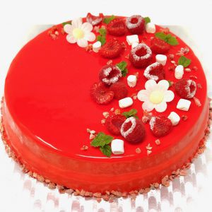 Christmas alternative lemon and strawberry entremet