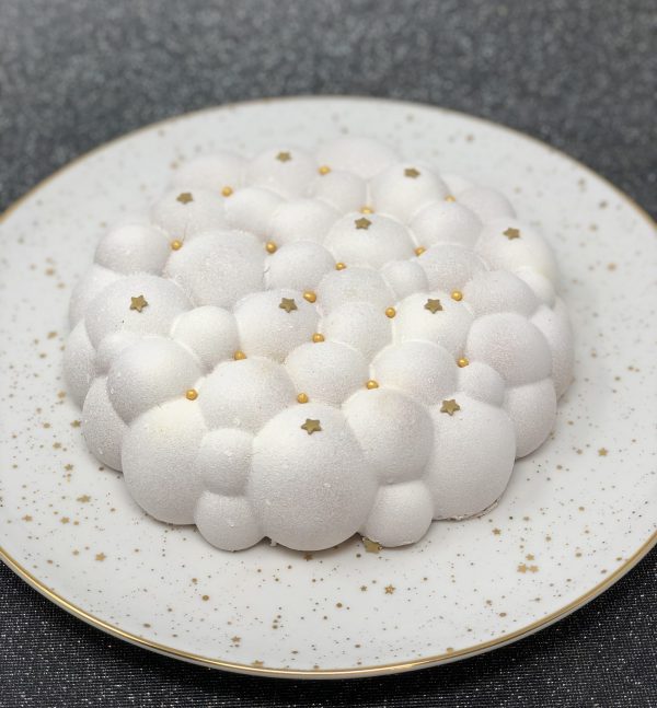 Unique, handcrafted gourmet Christmas cloud celebration cake