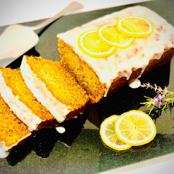 Vegan lemon drizzle cake