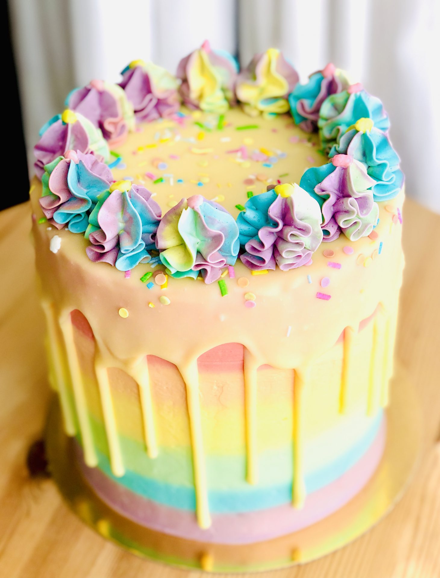 Premium AI Image | rainbow cake with mouthwatering filling beautiful for a  party