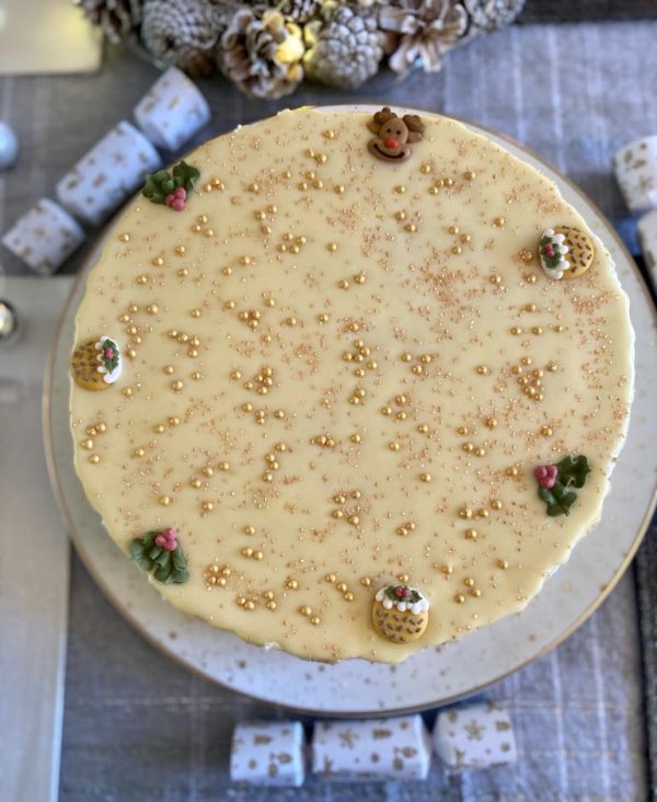 Festive handcrafted Christmas and gingerbread honey cake