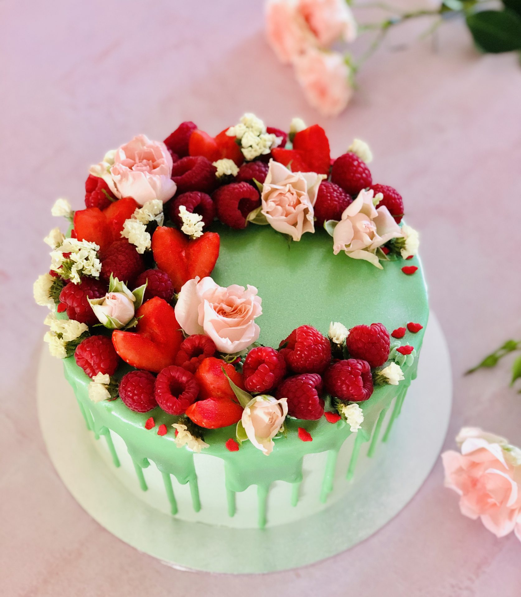 Lime Chiffon Cake with Raspberry Swiss Meringue Buttercream | Anna Olson